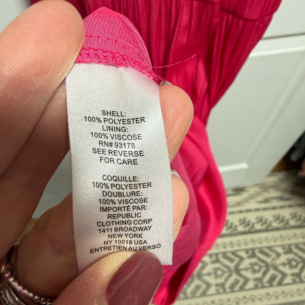 Vibrant Joie Fuchsia Pink Short Sleeve Maxi Dress Size S - Picture 5 of 5